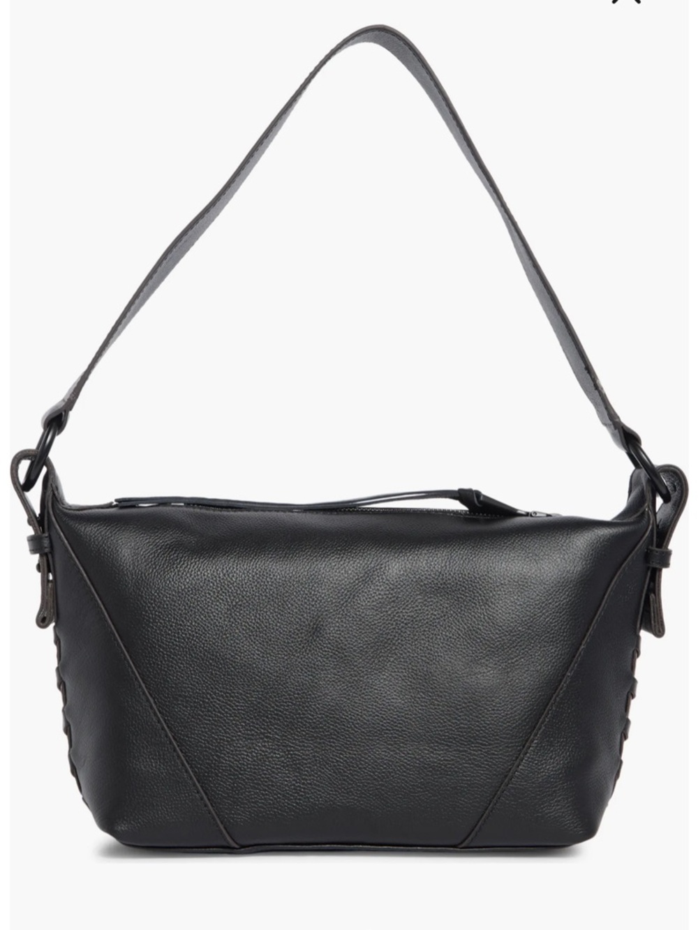 Black Leather Shoulder Bag - Sleek Everyday Carry